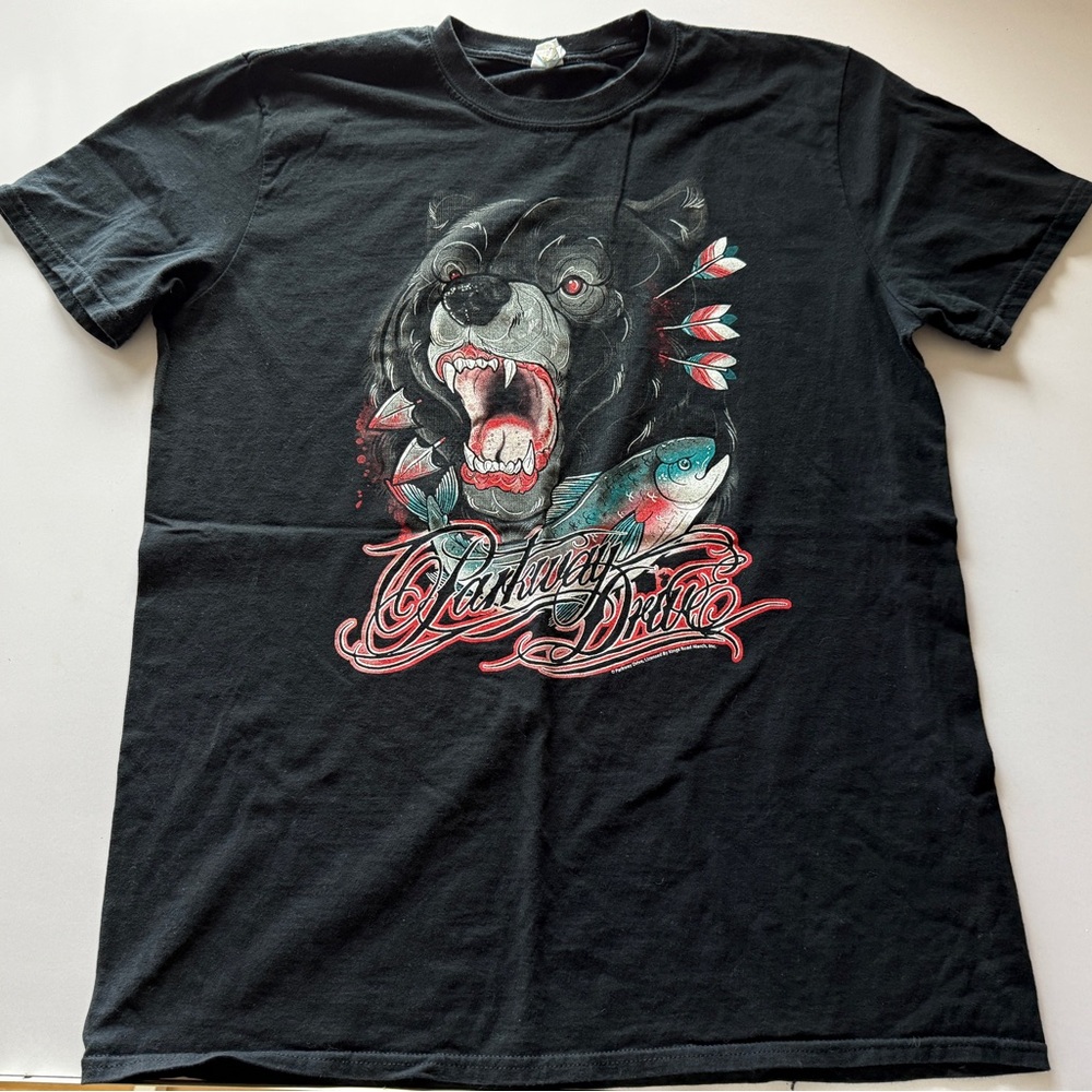 Parkway Drive Black Short Sleeve Band Tee with Graphic Bear Design